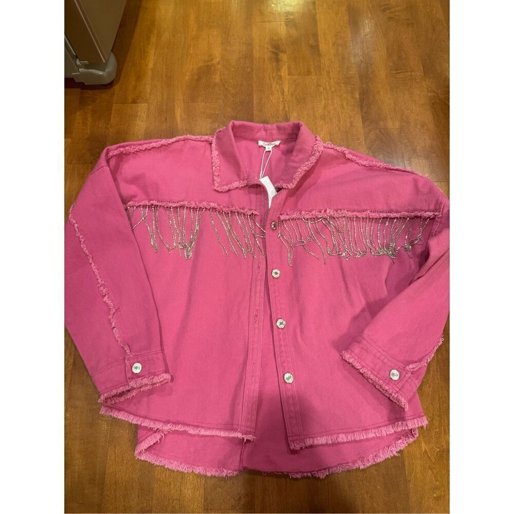 Woman’s new with tags Geegee western style dazzle rhinestone shaket/jean jacket